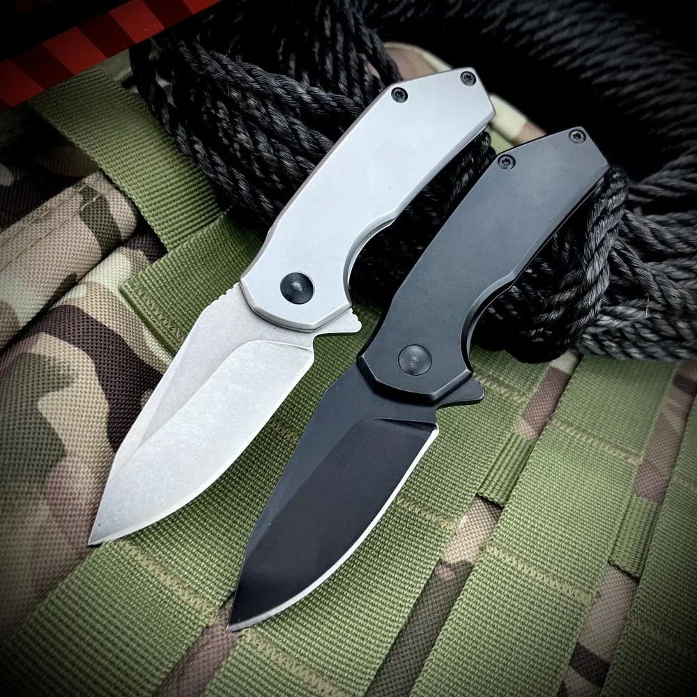 

KS 1375 Outdoor Folding Knife 8Cr13Mov Blade 420 Steel Handle Stainless Steel Portable Belt Knife EDC Survival Hunting Tools