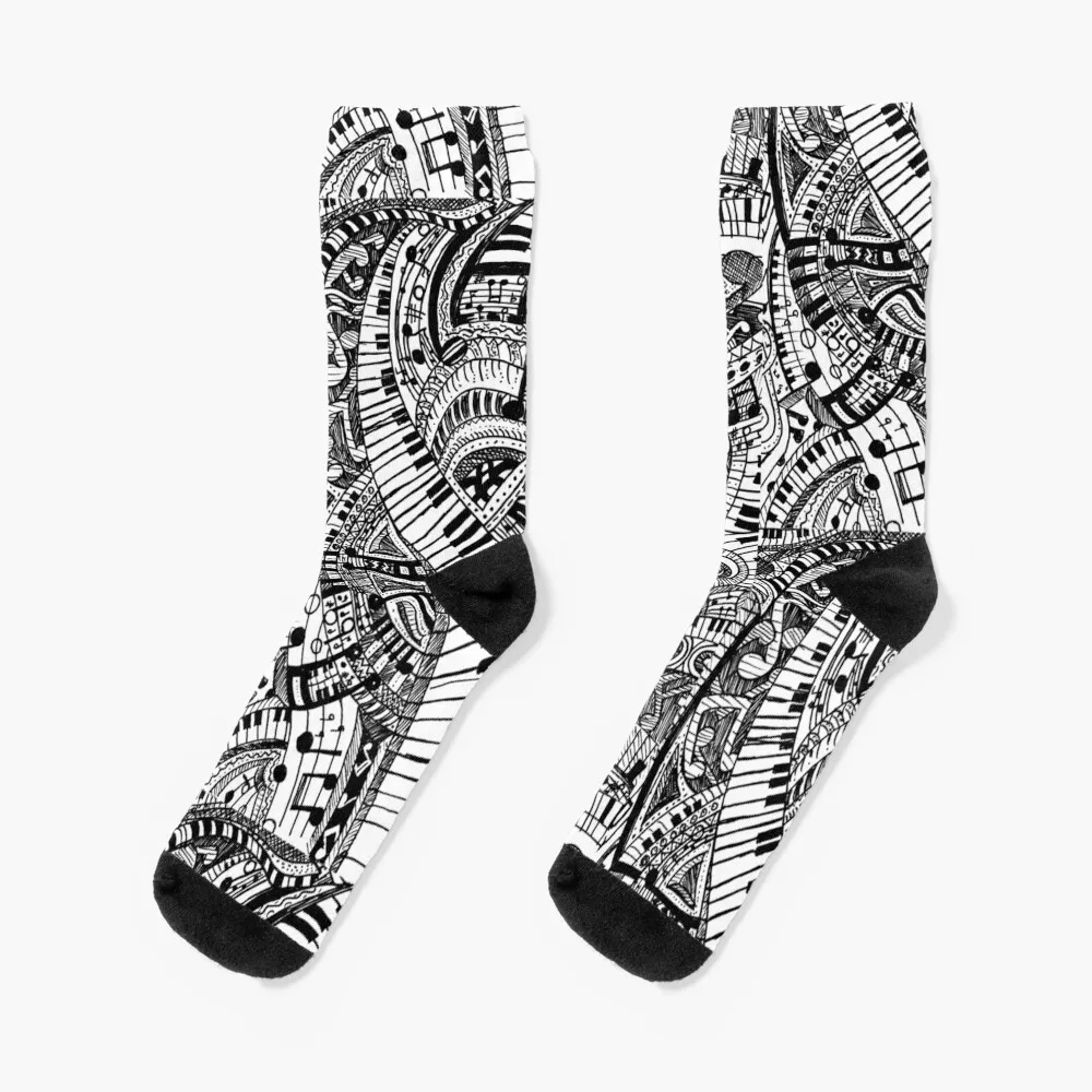 

Classical music doodle with piano keyboard Socks men socks Lots funny socks for men Woman socks