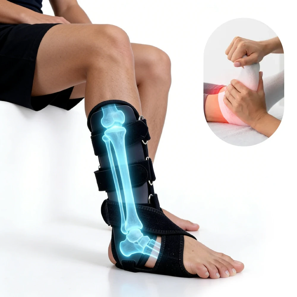1PCS Ankle Brace for Sprained Ankle, Quick Lace Up Ankle Support for Women Men, Fabric Cool Ankle Stabilizer for Injury Recover