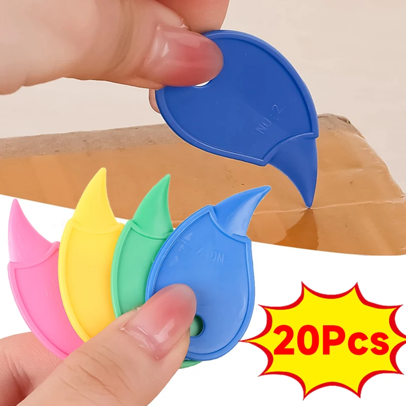 20-1Pcs Mini Portable Express Box Plastic Unpacking Tools Wrapping Paper Cutter Parcel Express Box Unpacking Tools Multi Knife