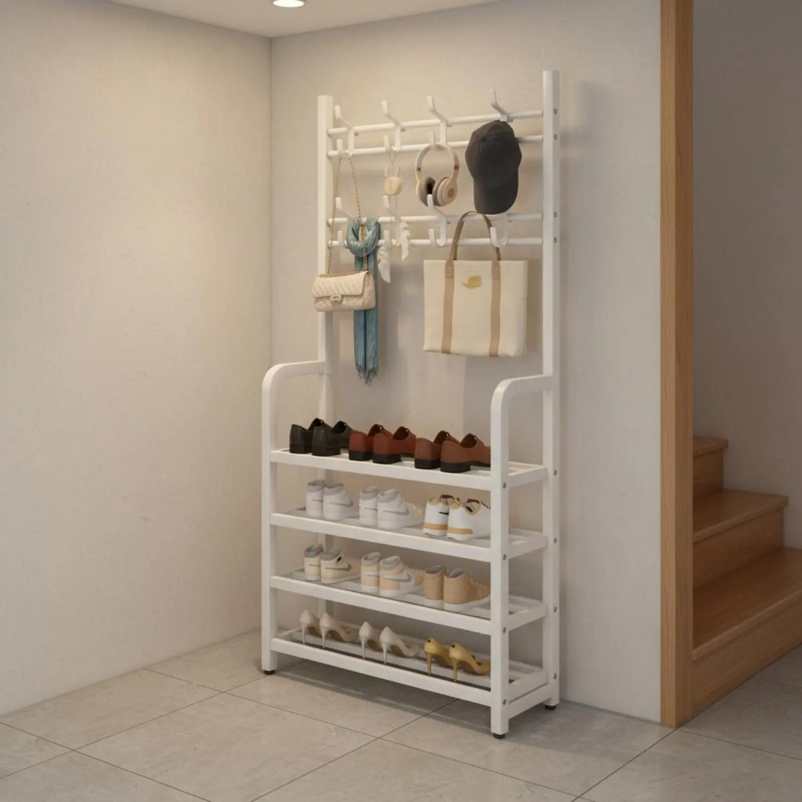 entryway-organizer-with-shoe-storage-easy-assembly-coat-and-shoe-rack-freestanding-coat-rack-with-shelves-sturdy-duty