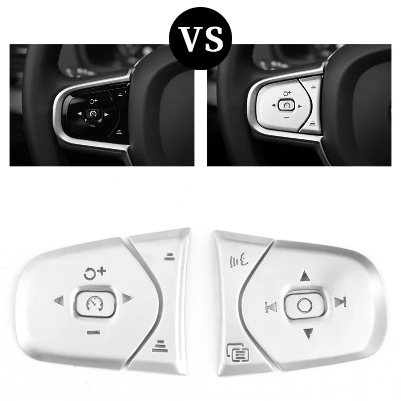 Steering Wheel Button Stickers for Volvo XC60 XC90 S90 S60 V60 Steering Wheel Trim Cover Stickers Auto Interior Decor Parts