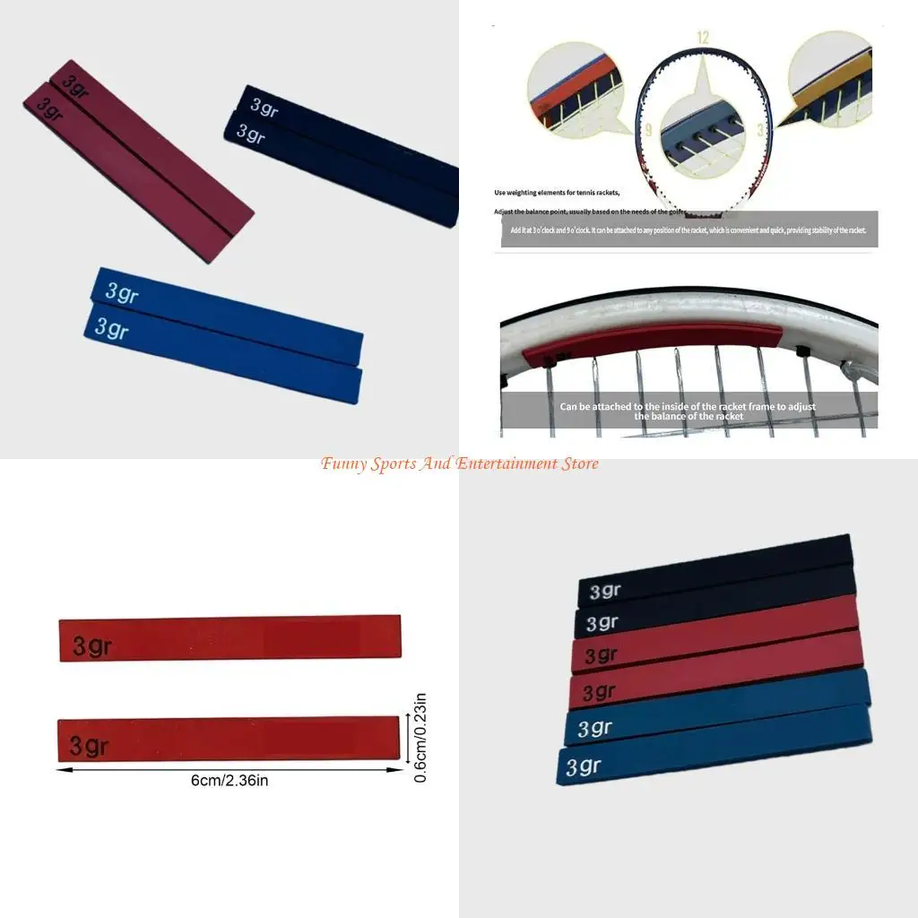 

C4DE 2Pcs Tennis Racket Weight Balance Strips Racquet Balancers Silicone Tennis Racquet Tape Adhesive Racket Weight Tape