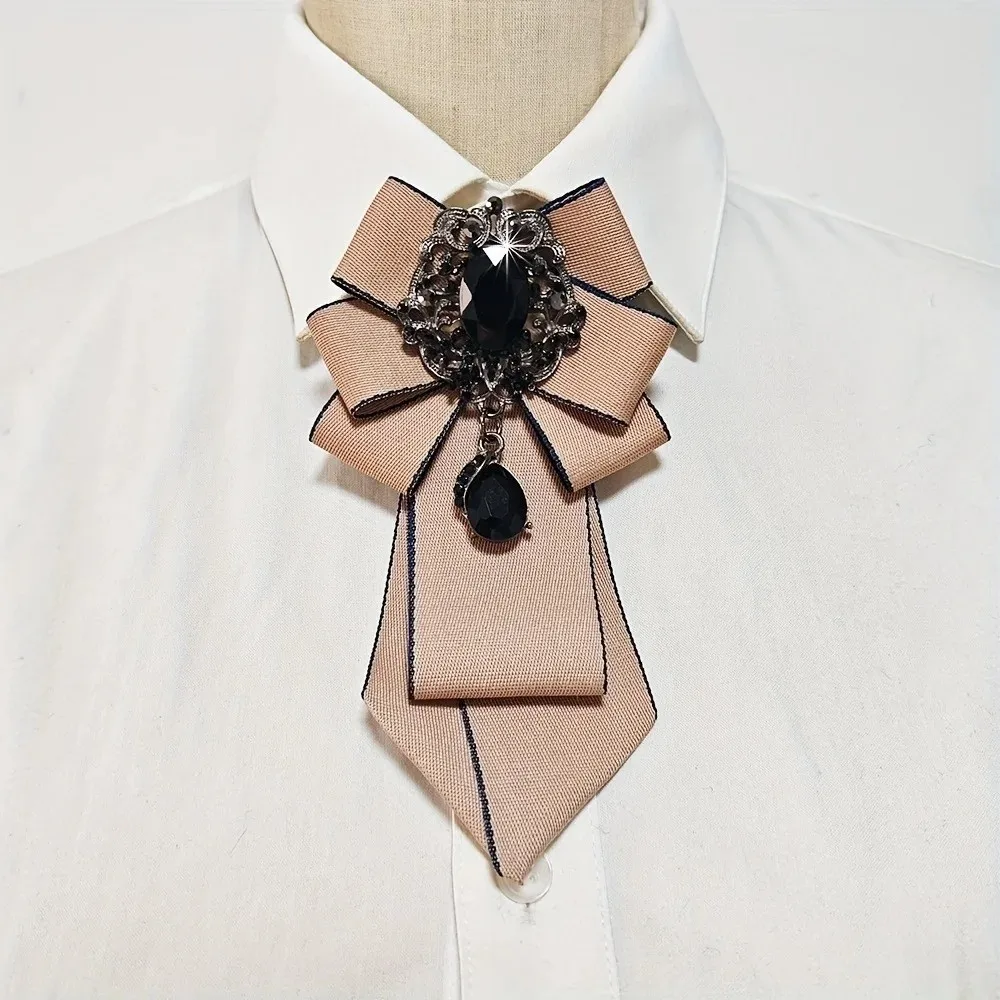 Fashion Rhinestone Bow Tie Ribbon Handmade Women's Tie Casual Cravat Student School