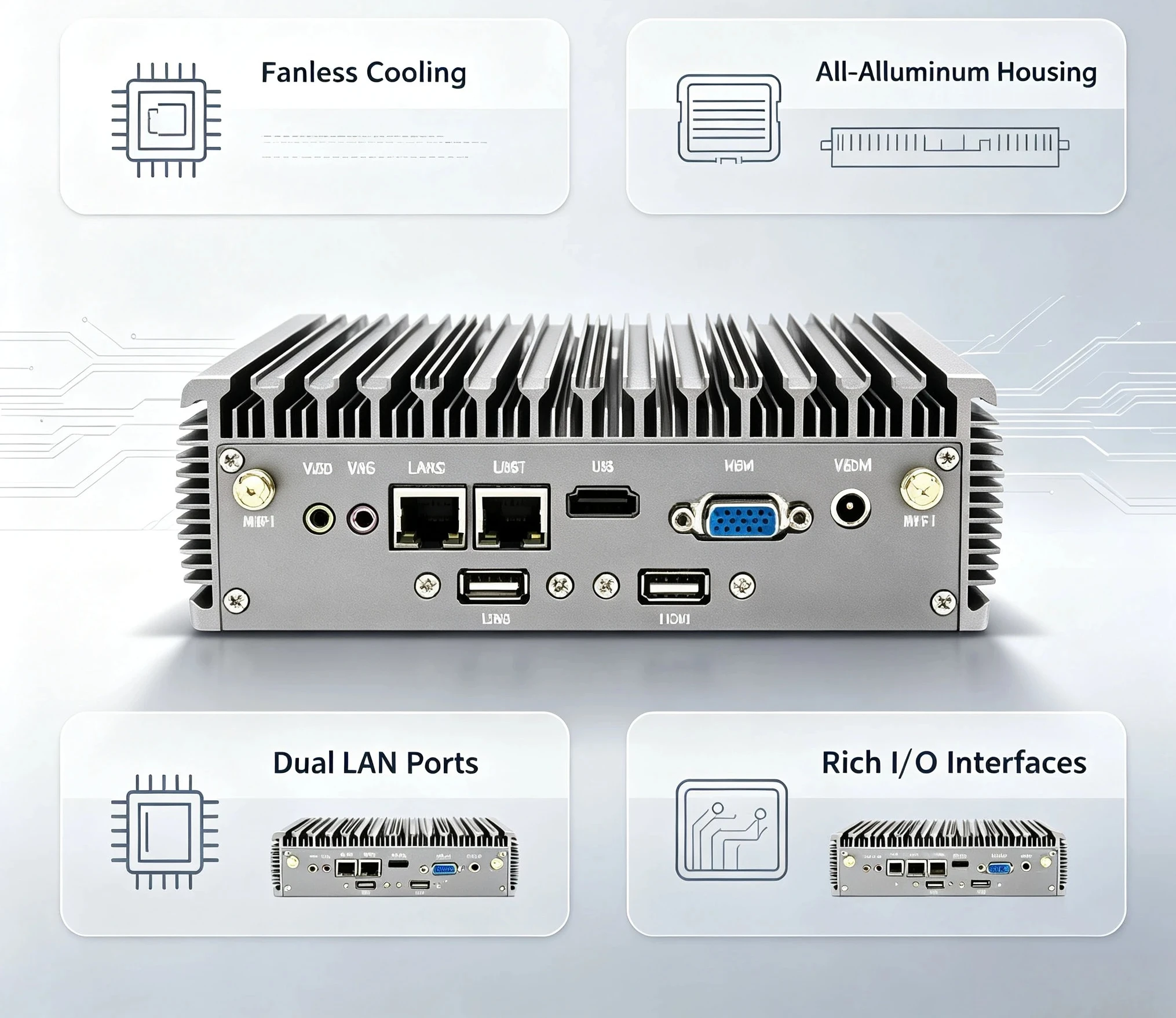 i5-10210U / i7-10510U Fanless Micro Industrial Computer, Compact Industrial Host，Mini Embedded Industrial Control PC