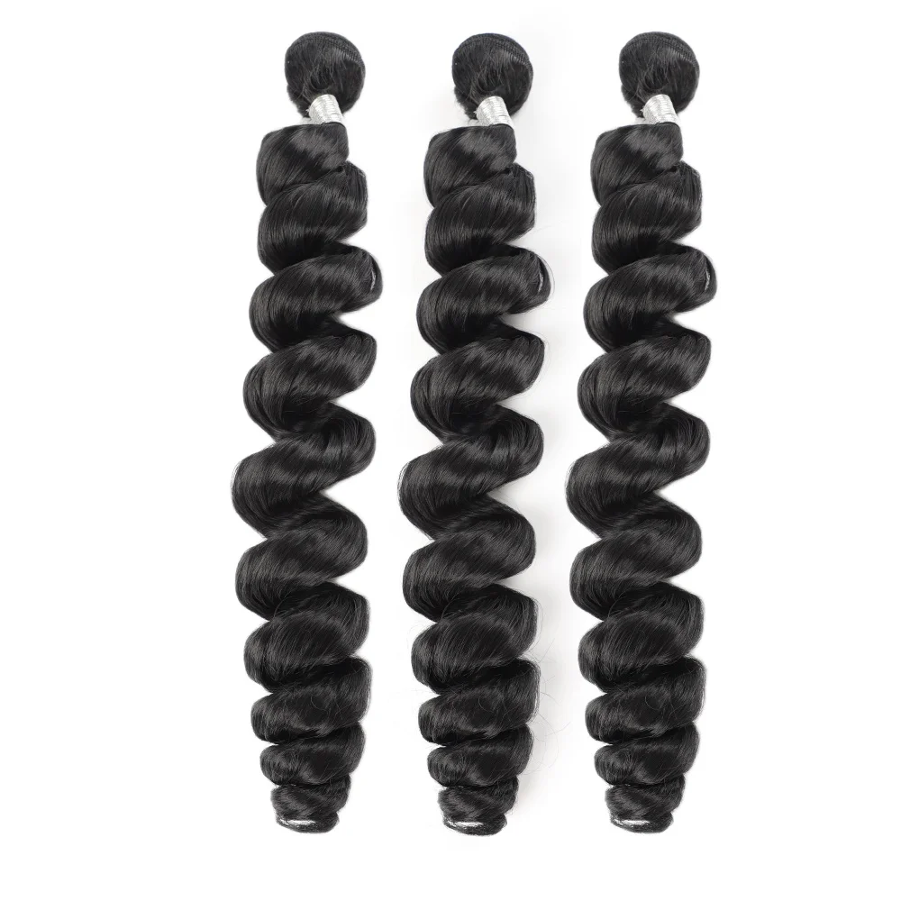 Loose Wave Synthetic Hair Bundles Afro Wave Hair Extensions 30 Inch Long Synthetic Weave Bundles for Black Women African Curls