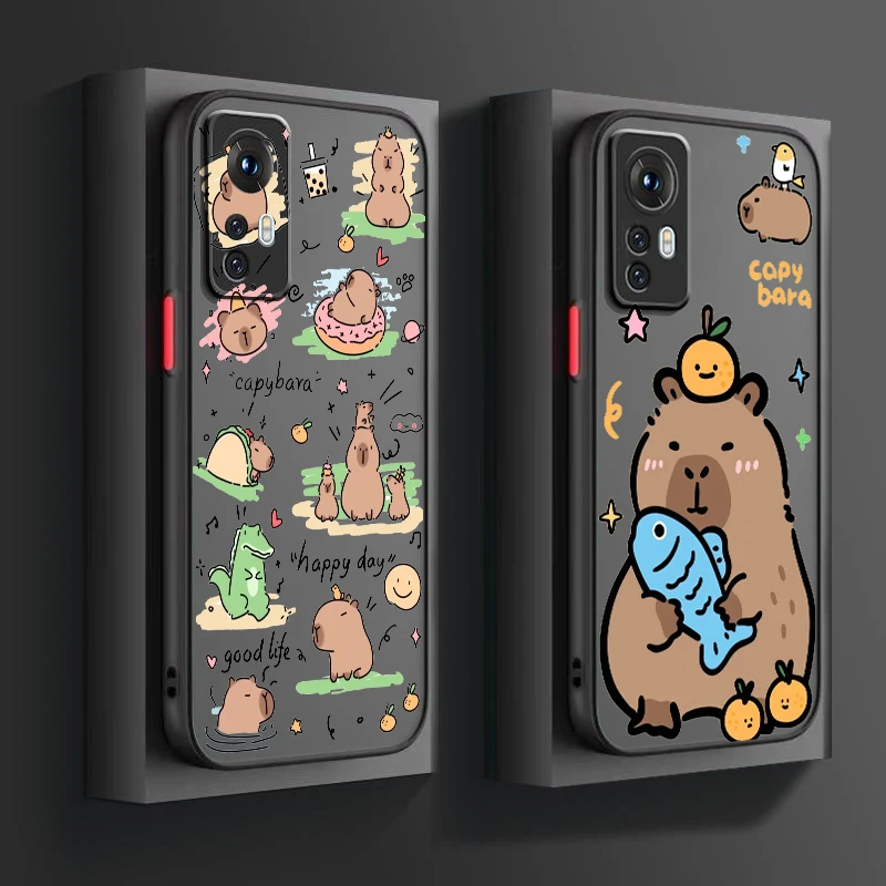 

Capybara Cartoon Cute Fashion Frosted Translucent For Xiaomi Mi 13 12 12T 11T 11 11i 10T 10 9T Pro Lite Ultra 5G Soft