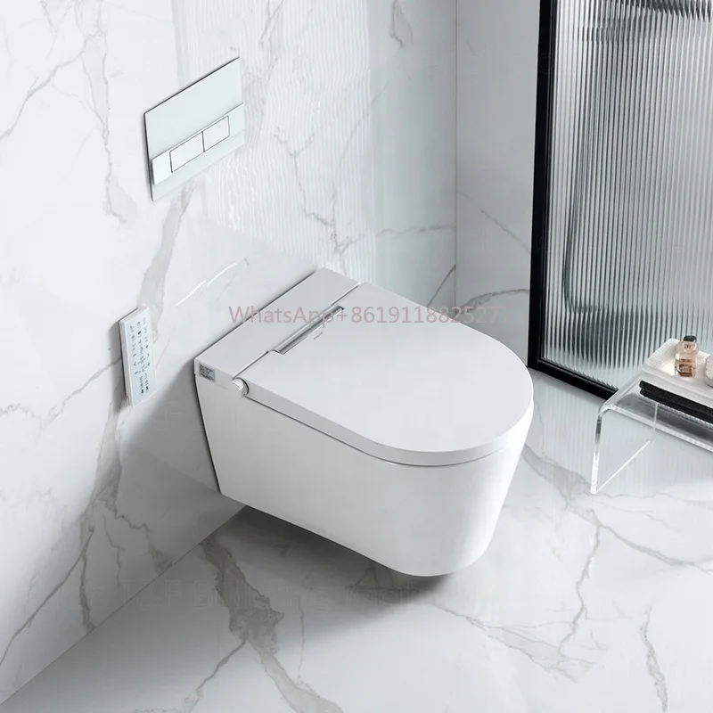 Bathroom Intelligent Ceramic Rimless Wall Hung Smart Toilet New Design ECO Toilet Bowl Set