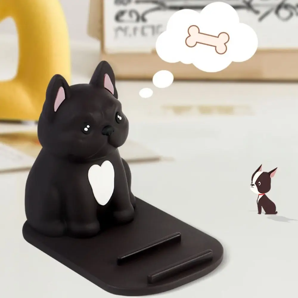 Anti-slip French Bulldog Figurines Multi-functional Statue Mobile Phone Stand Luminous Cute Dog Model Doll Holder