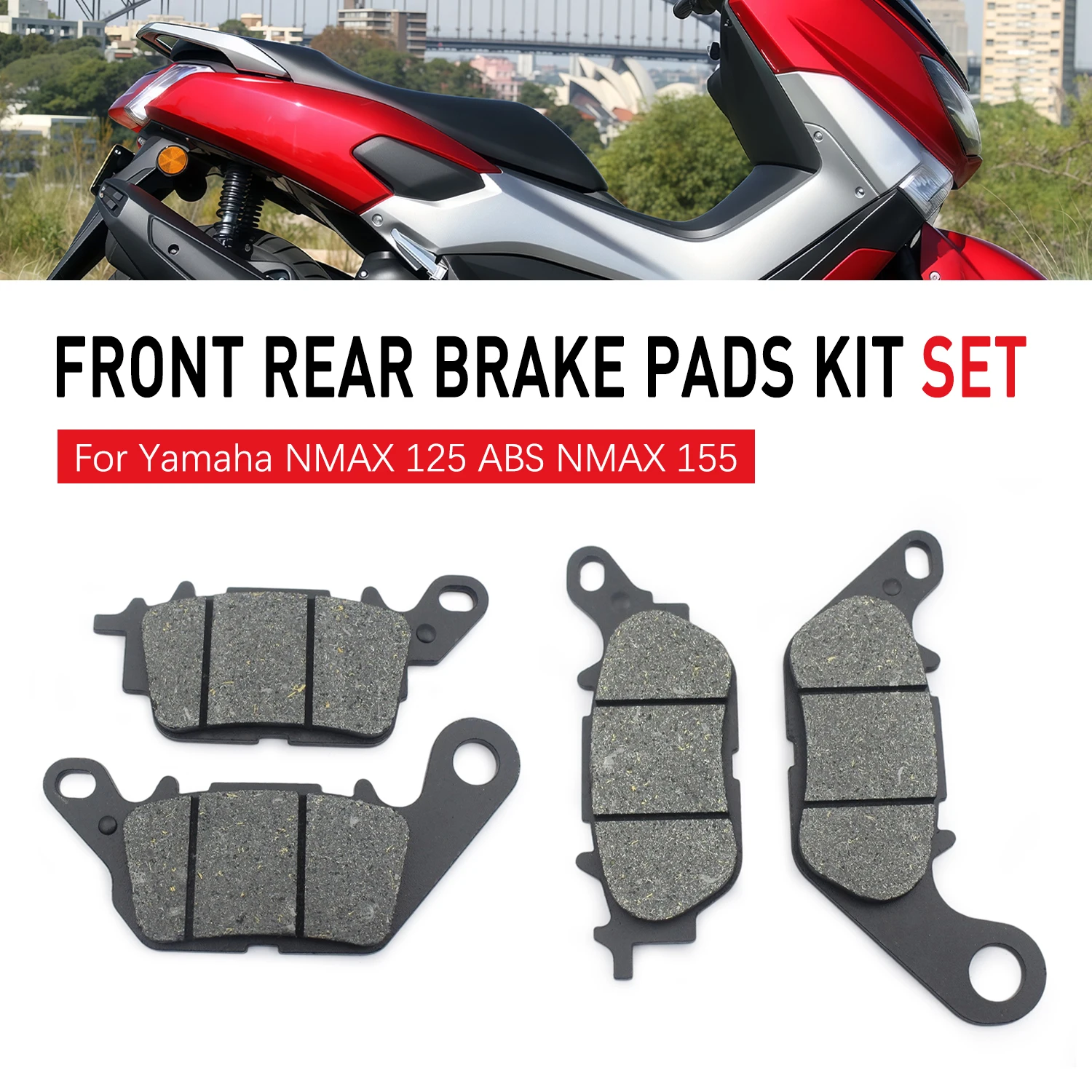 For Yamaha NMAX 125 ABS 2016-2023 NMAX155 N MAX 155 ABS 2017-2024 2019 Front Rear Motorcycle Brake Pads Kit Replace Accessories