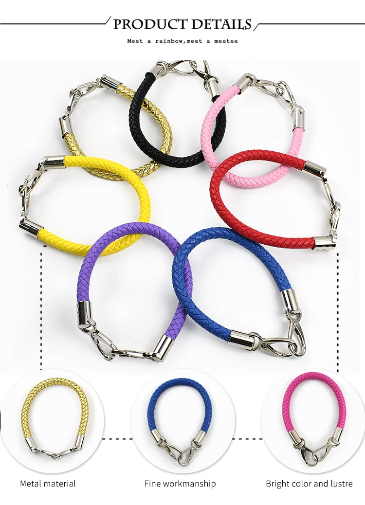 2Pcs 40/50/60cm Handbag Handle PU Braided Rope Sliver Buckle Women's Bags Shoulder Straps DIY Leather Crafts Purse Accessories