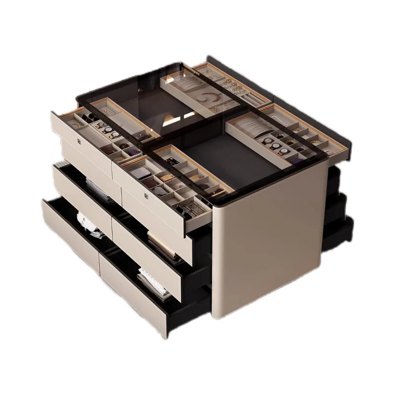 

Italian light luxury solid wood floor-to-ceiling jewelry cabinet bedroom modern simple cloakroom Nakajima Taiwan storage locker