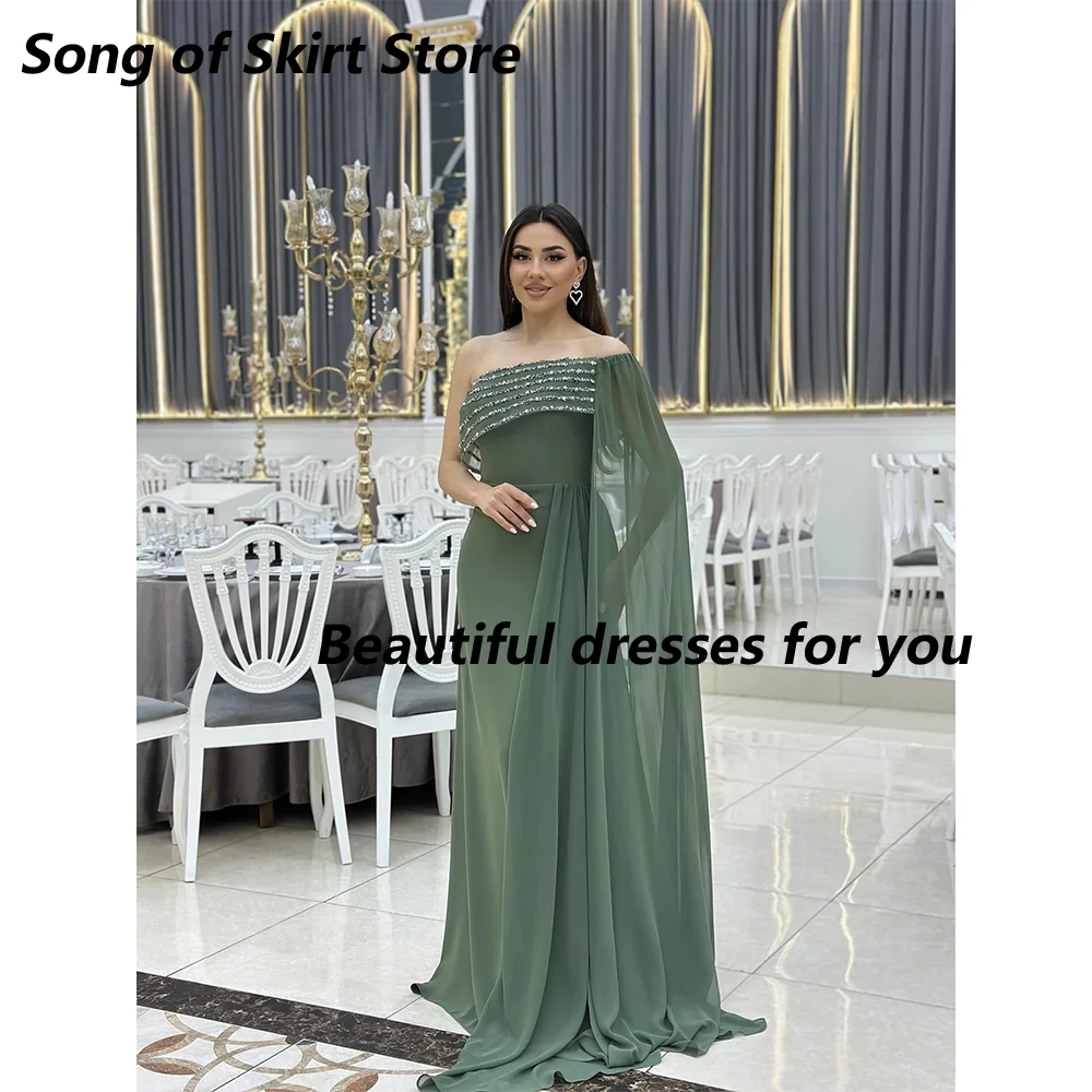 

Elegant Long Evening Dresses for Women Off Shoulder Crystal Beadings Mermaid Prom Formal Wedding Guest Special Events Customized