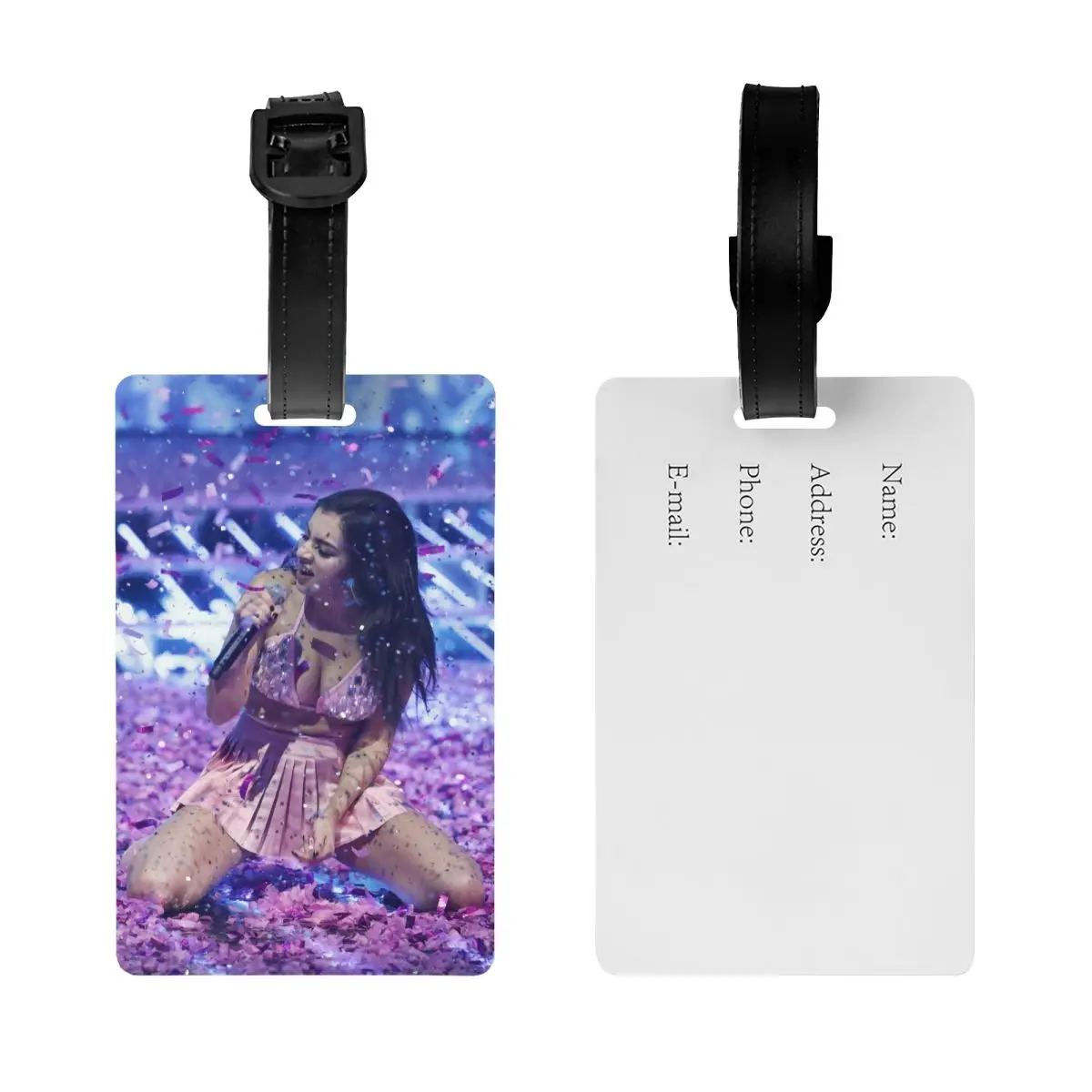 Etiquetas de bagagem personalizadas C-Charli XCX Etiquetas de bagagem personalizadas do cantor britânico Capa de privacidade Cartão de identificação com nome