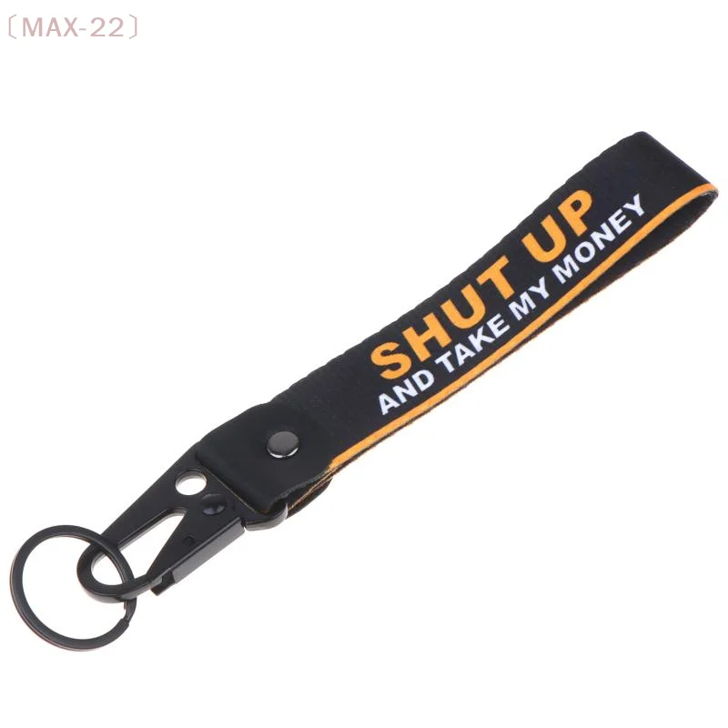 Lucky Cat Keyring Spring Clip Key Starp Car Keychain JDM Racing Key Tag Lanyard Refit Gift For SHUT UP Auto Acces