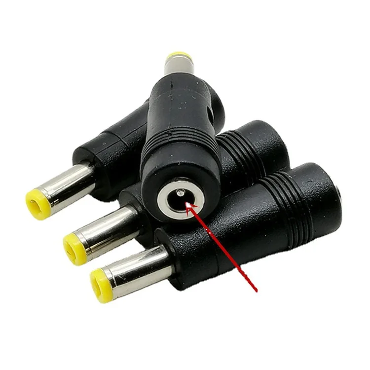 10pcs DC adapter DC4.0 * 1.7 female to DC5.5 * 2.5 male yellow tuning fork power adapter Electronic Accessories & Supplies