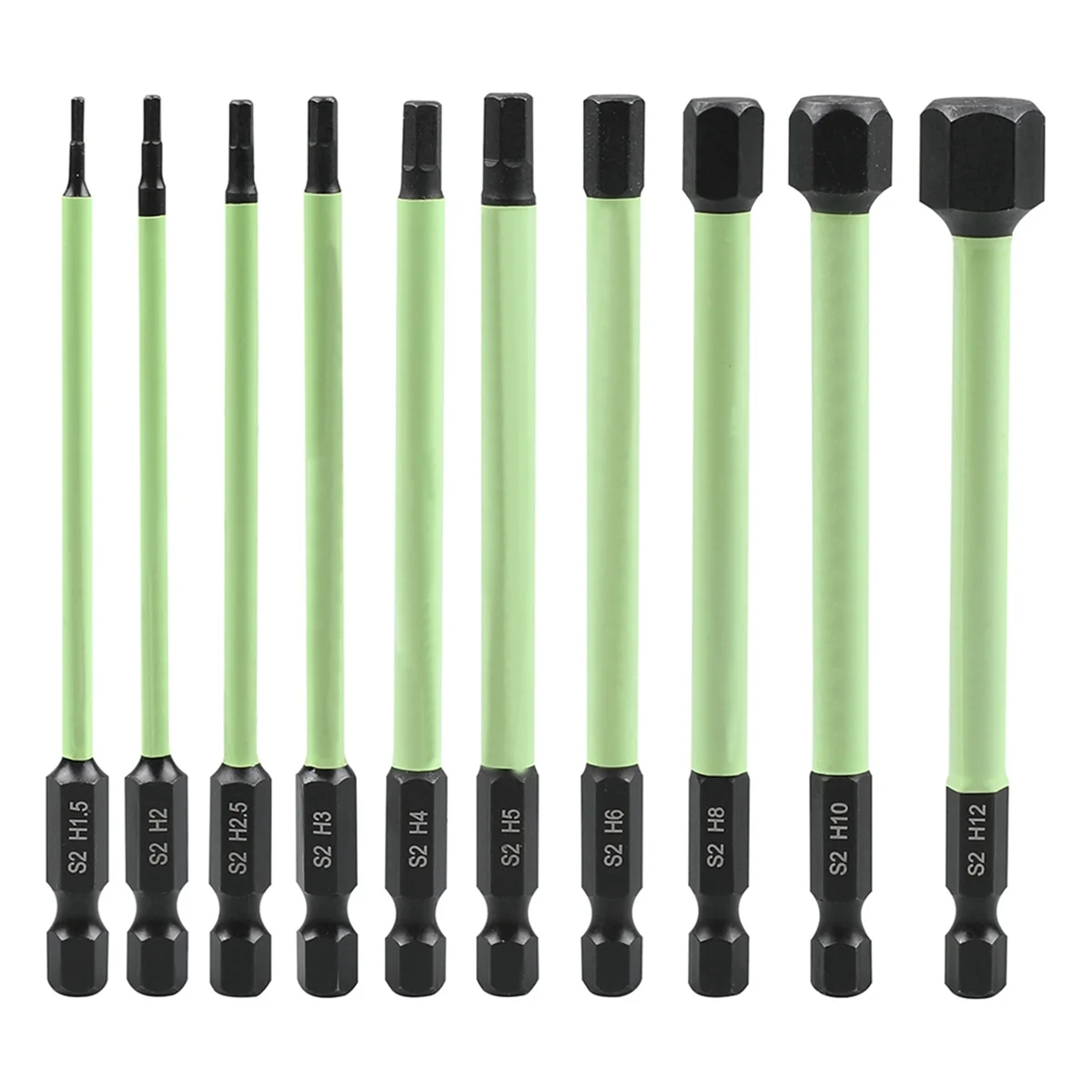 ABNJ 10PCS Magnetic Hex Head Hex Wrench Drill Bits Set 1/4inch Hex Shank 2 Alloy Steel Hex Head Bits Tools view 5