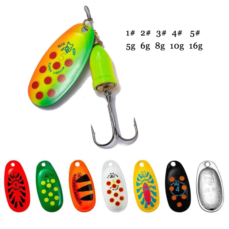 FT New Metal Fishing Lure 1#-5# 5g 6g 8g 10g 16g  Spinner Bait High Quality Hard Baits Treble Hook Fishing Tackle For Pike