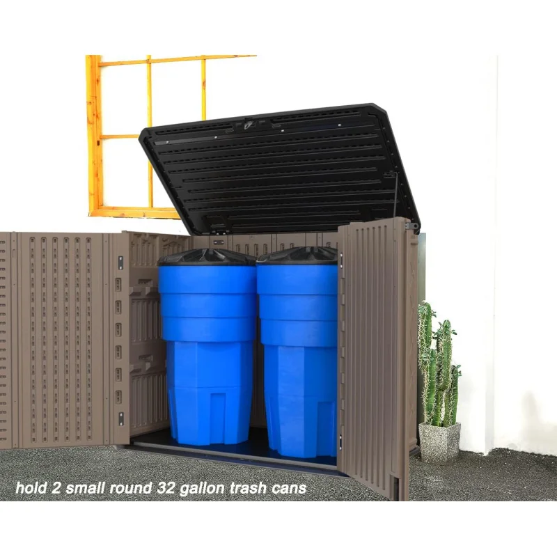 

TTX Resin Storage Shed, 34 Horizontal Cu.ft Outdoor Cabinet Waterproof for Garden/Backyard/Home QZ