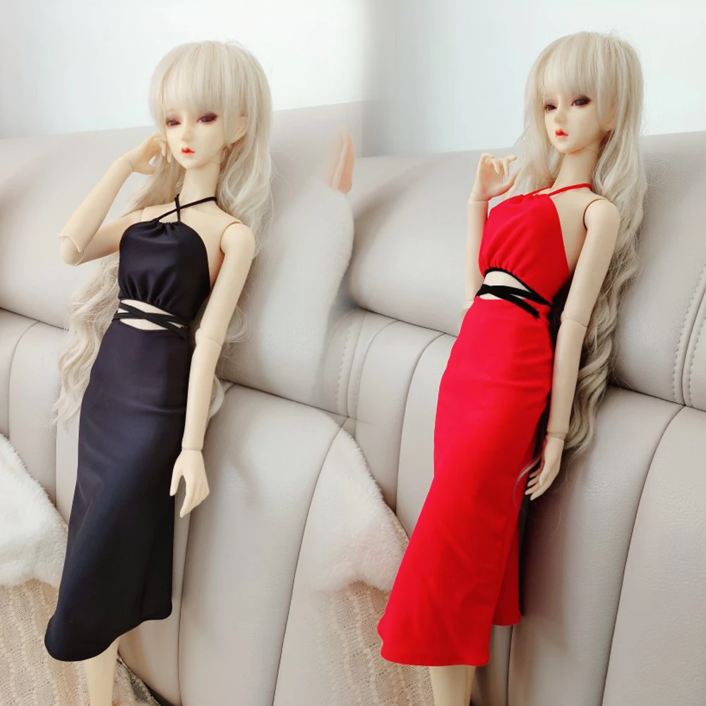 D05-P023 children handmade toy 1/3 60cm doll BJD/SD doll's clothes red black slim fit Dress 1pcs