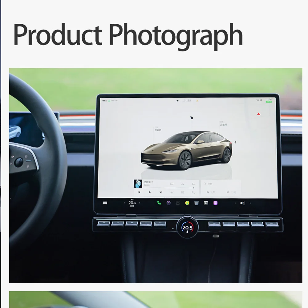 

Многофункциональная кнопка для Tesla Model 3 & Y 2016-2024 model 3 Highland с вращающимся ЖК-дисплеем, улучшенное физическое управление