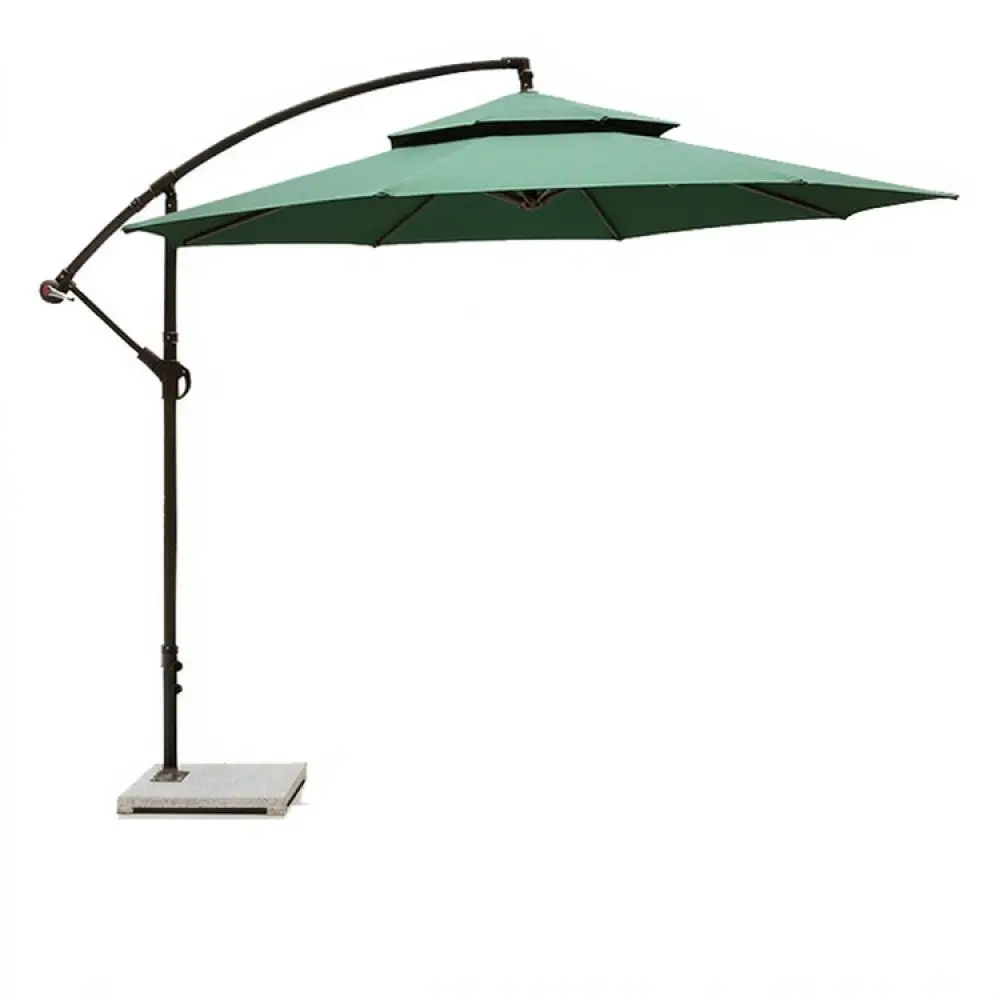 Double Top Replacement Canopy For For Xinqixing Patio Umbrella Outdoor Garden Sun Shade Waterproof Durable Polyester Parasol
