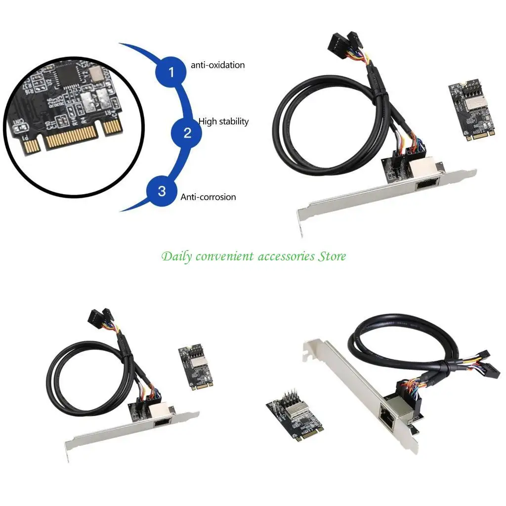 

97QB MINI PCIE Gigabit Adapter Card for M.2 B-Key M-key to RJ45 Ethernet Adapter with RTL8111H 1000Mbp High Speed