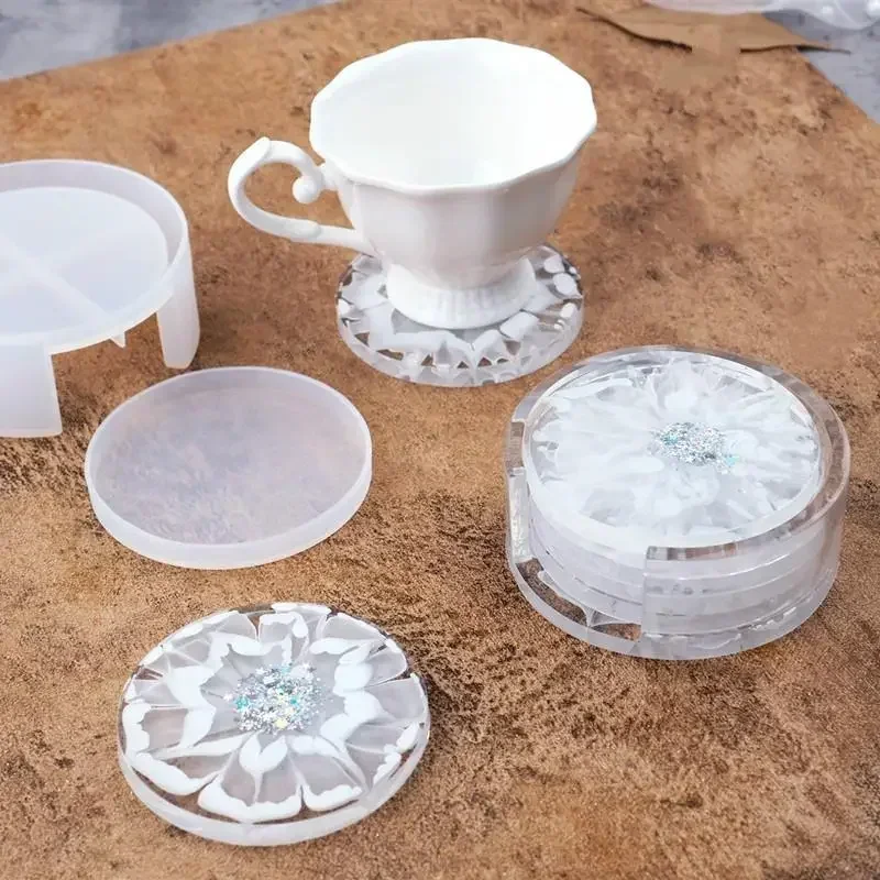 Haushalt einfache runde Tasse Aufbewahrung sbox Form DIY Kristall Epoxidharz Untersetzer runde Untersetzer Box Silikon Spiegel form Zubehör