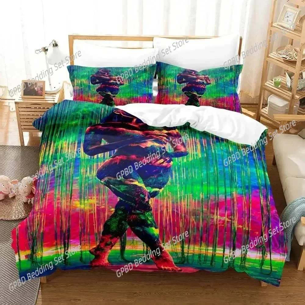 New Mother earth blacklight Bedding Set Boys Girls Twin Queen Size Duvet Cover Pillowcase Bed Kids Adult Fashion Home Luxury