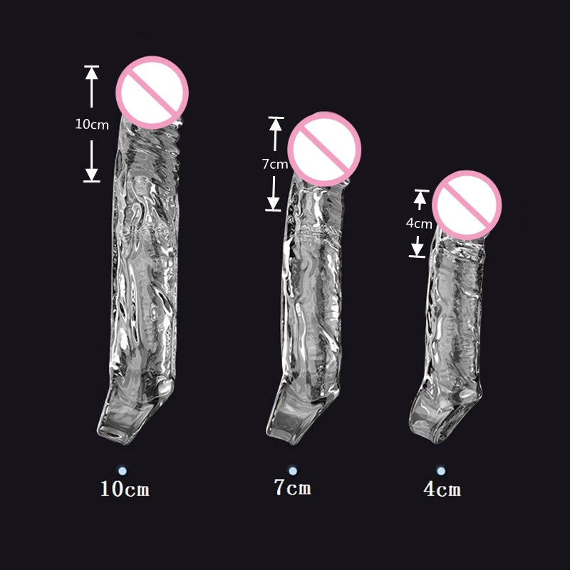 

Male Penile Sleeve Lengthened and Thickened Wolf Tooth Crystal Cover Delay Ejaculation Reusable Dildo Enhancer Sex Toys for Men