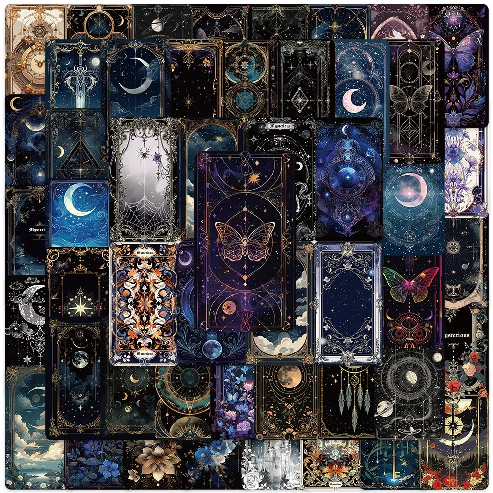 50PCS Mysterious Dark Gothic Fantasy Galaxy Einhorn Tarot Aufkleber DIY Spielzeug Auto Gitarre Sammelalbum Flasche Telefon Gepäck Auto Aufkleber
