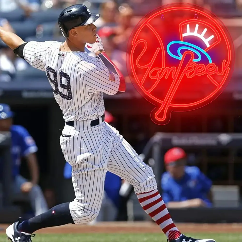 Yankees Baseball USB Powered Led Neon Sign Dimmable Neon Light Wall Decor For Room Decor Party Birthday Handmade Gift Fans