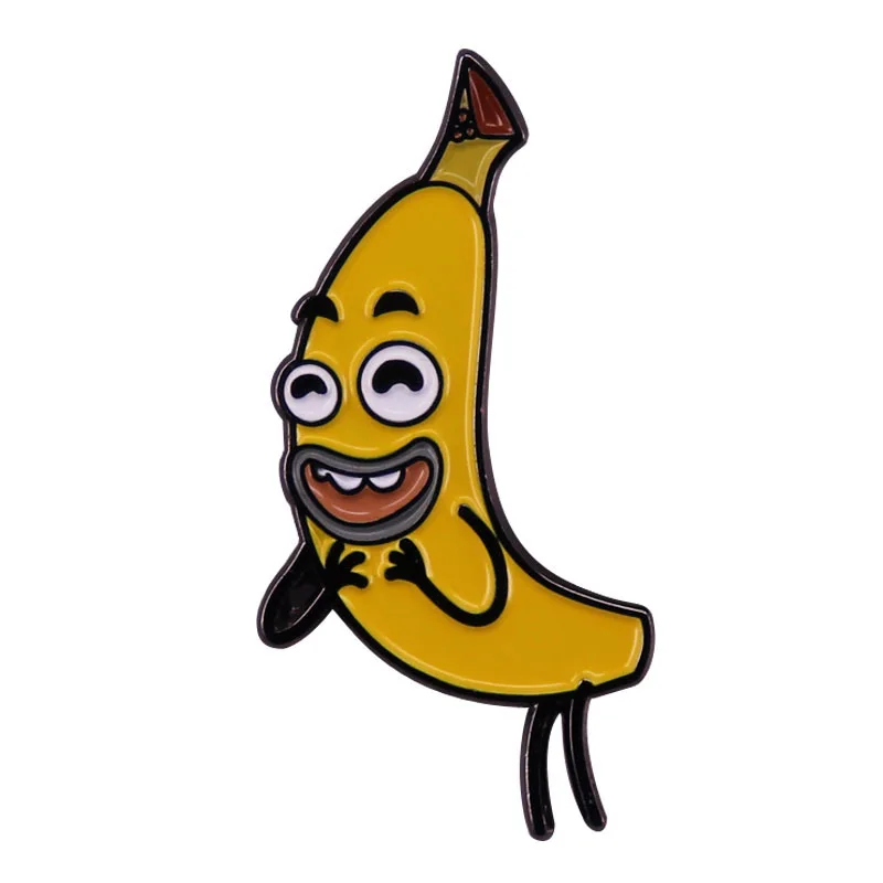 Cute Stupid Banana Brooch Comedy Animated World Inspired Badge Cartoon Decoration