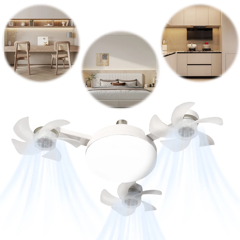

2 In 1 Hanging Fan with LED Lantern 3 Gears Electric Cordless Fan Silent Ceiling Drone Fan for Dining Room Bedroom Living Room
