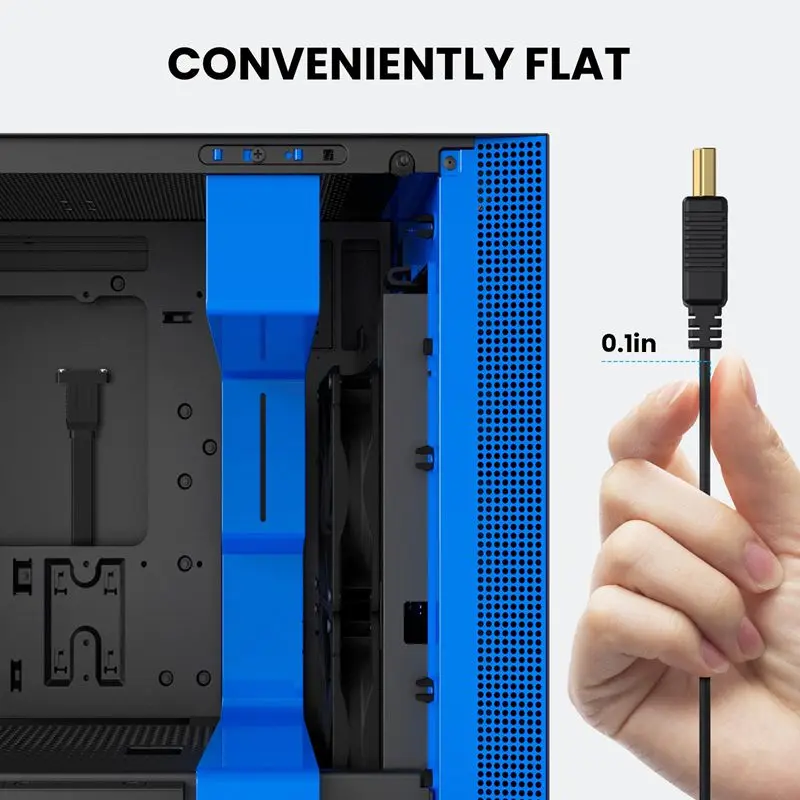 

Плоский HDMI-совместимый кабель 50 см, версия 2,0, мужской и женский удлинительный кабель с фиксированным винтовым отверстием, поддержка кабеля панели шасси, 4K, 60 Гц