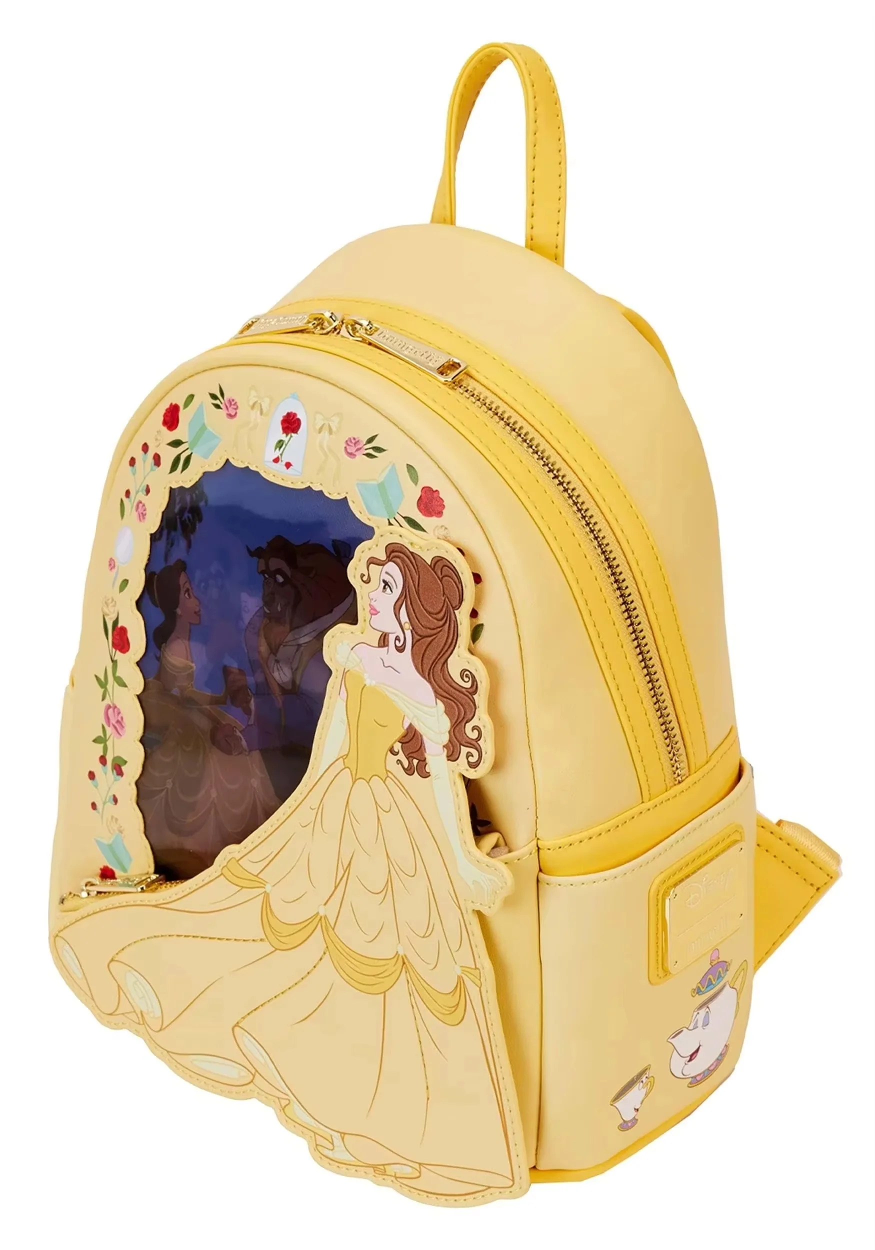 New Hot Disney Loungefly Beauty And Beast Backpack Cinderella Princess Bag Backpack Perspective Mini Kids Girl Cute Christmas