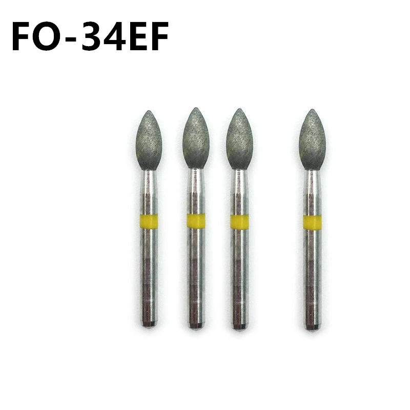 10pcs/Kit Dental Material Diamond Burs Drill Dentistry Bur High Speed Handpiece Handle Diameter FG 1.6mm FO-34EF