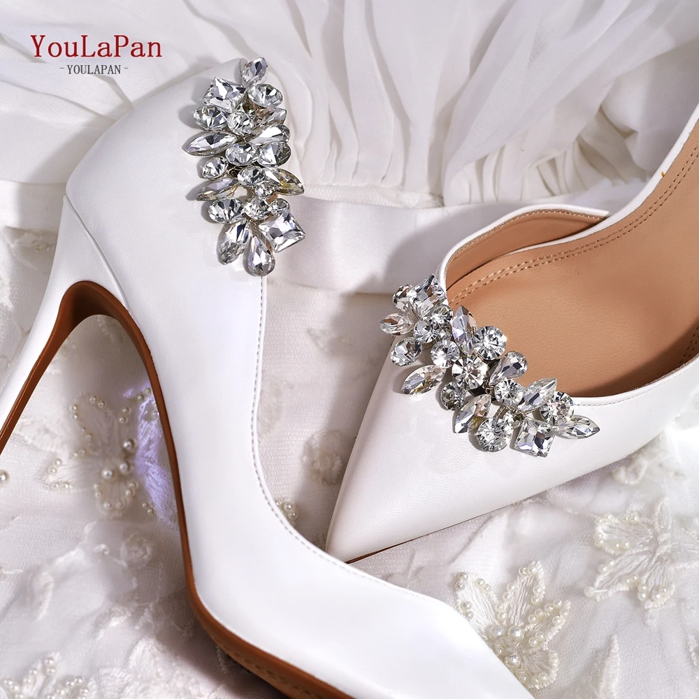 YouLaPan Wedding Decorative Shoe Clip Removable Bling Rhinestone Shoe Clips Fashion Party High Heel Wedding Bride Buckle HX51