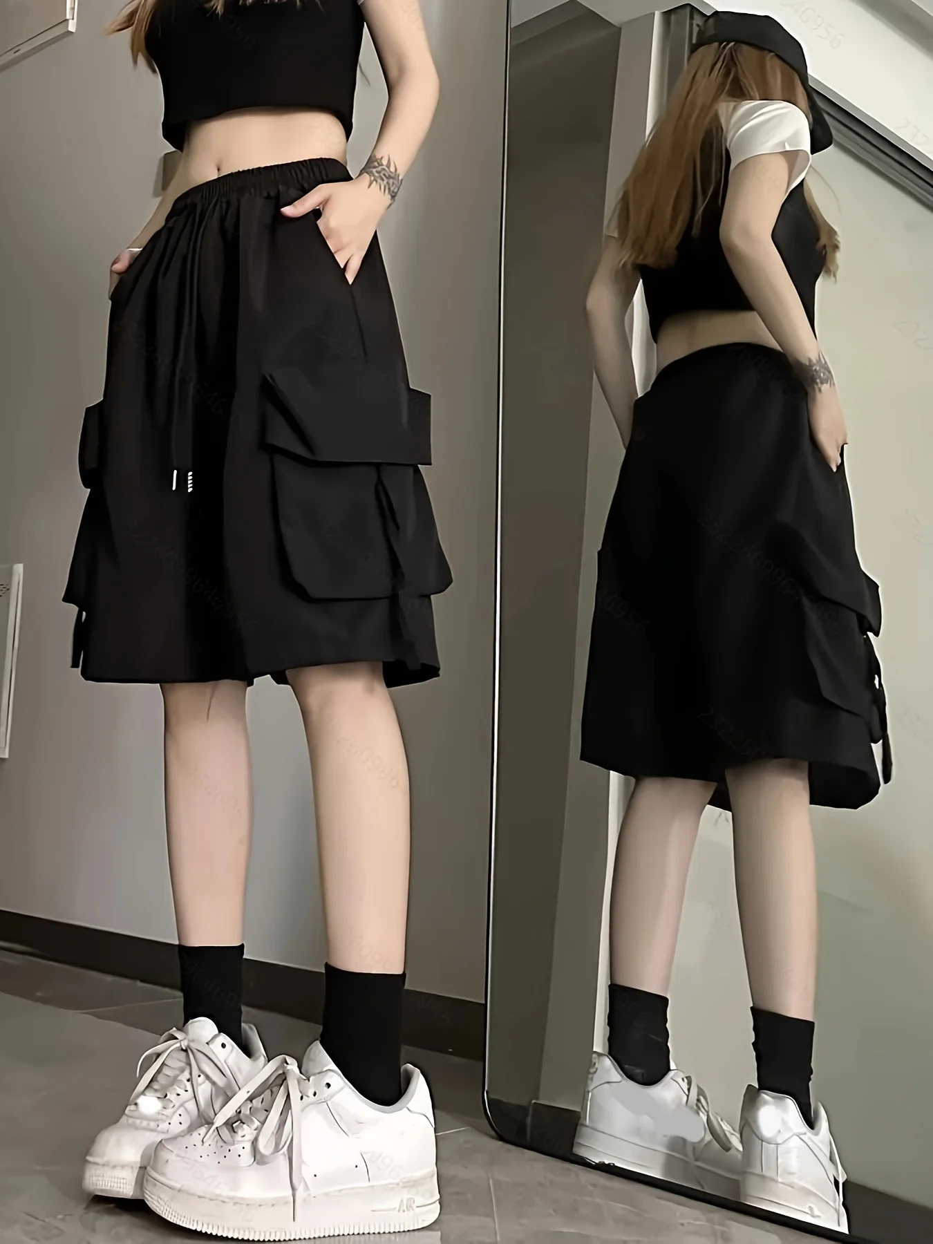 Women's Spring/summer/autumn American-Style Work Pants, New Shorts, Student Korean-Style Loose Knee-Length Trendy Pants