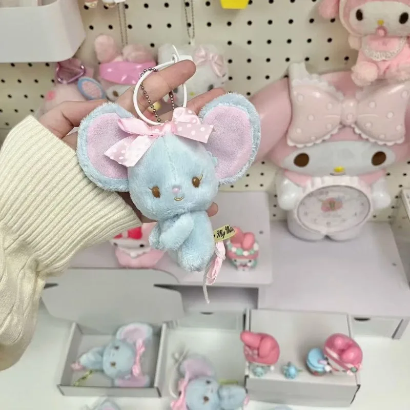 Sanrio kawaii brinquedo de pelúcia plano bonito boneca de pelúcia série mochila pingente chaveiro menina feriado presente aniversário