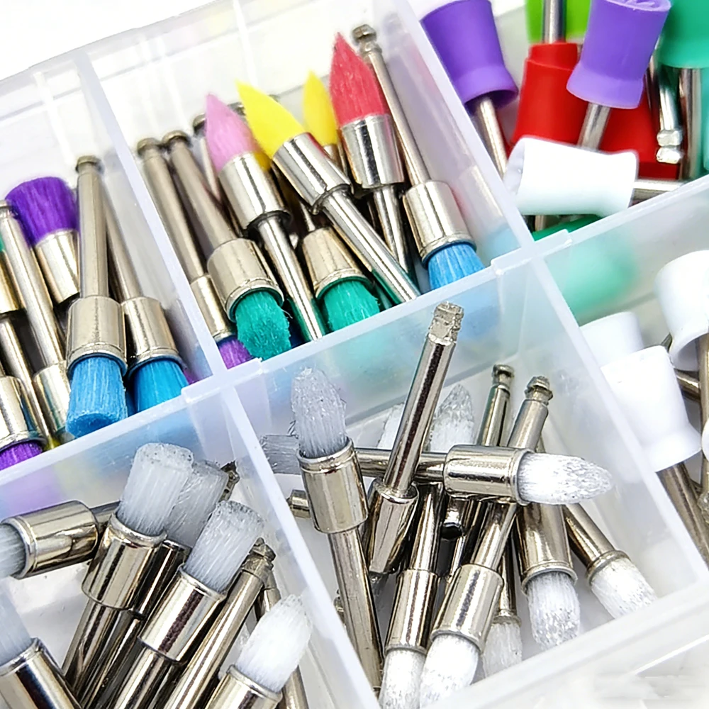

90 Pieces Dental Polishing Brush Set Disposable Prophy Cups with Colorful Nylon Bristles for Teeth Cleaning