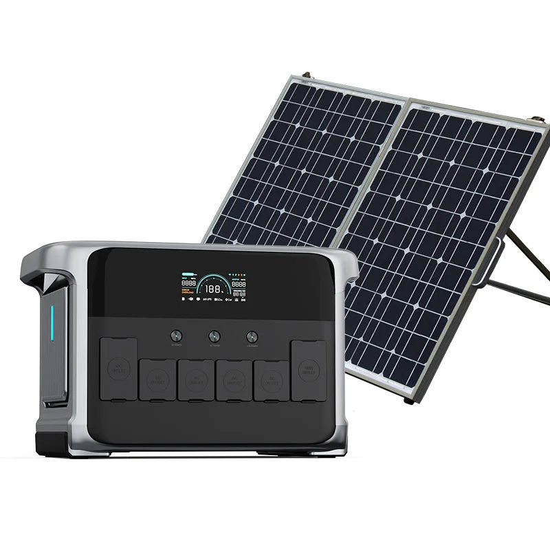 2400W Pure Sine Wave Power Station Camping Outdoor Solar Generator Balcony Power Plant With Lithium Battery Energy Storage