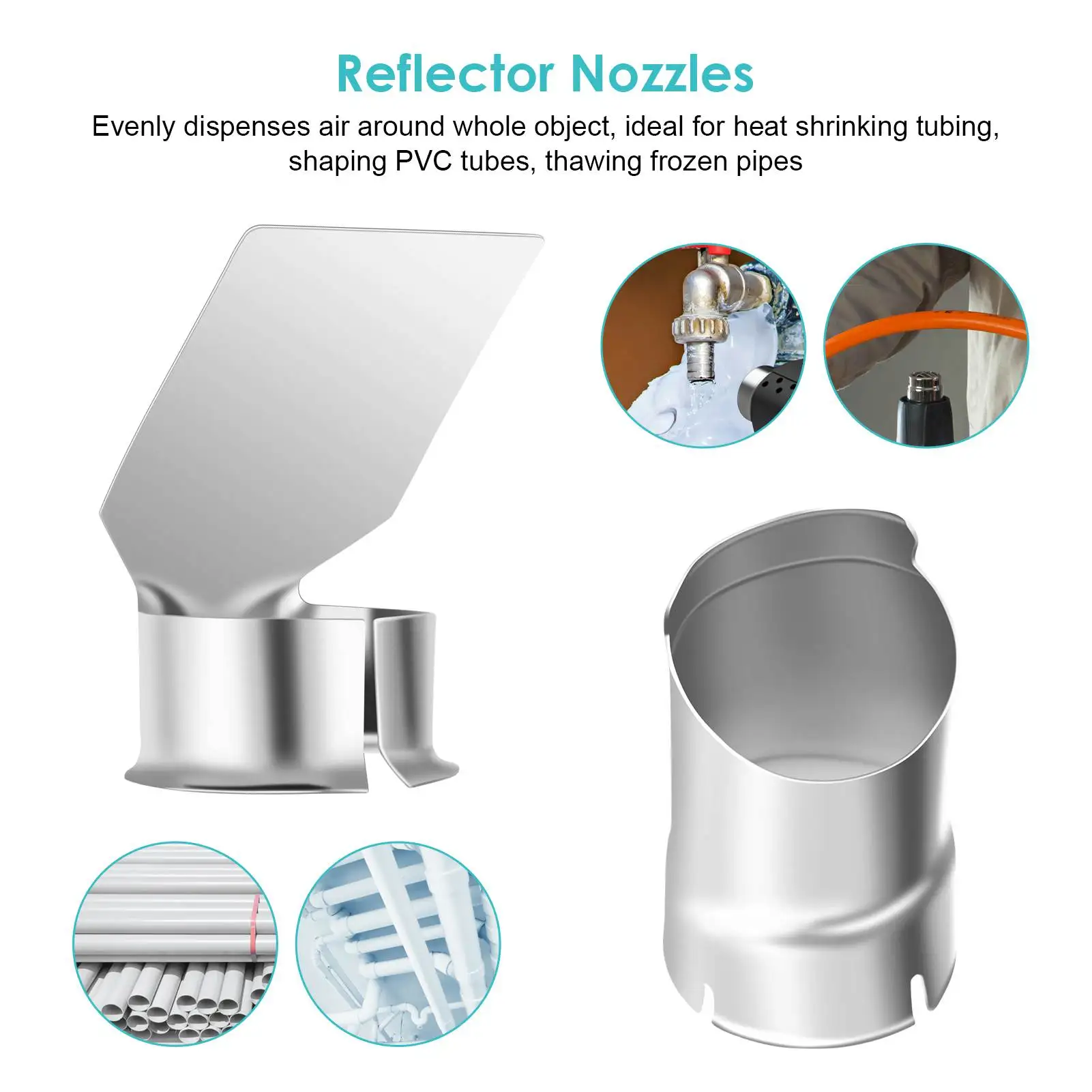 7pcs Heat Gun Nozzles Kit - 35-40mm Accessory for Hot Air Soldering Station Repair Tool Parts