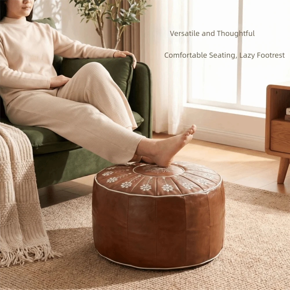 Round Seat Cushion Cover Waterproof Large Capacity Sofa Stool Cover Unstuffed Embroidery Storage Bag Meditation Use 4