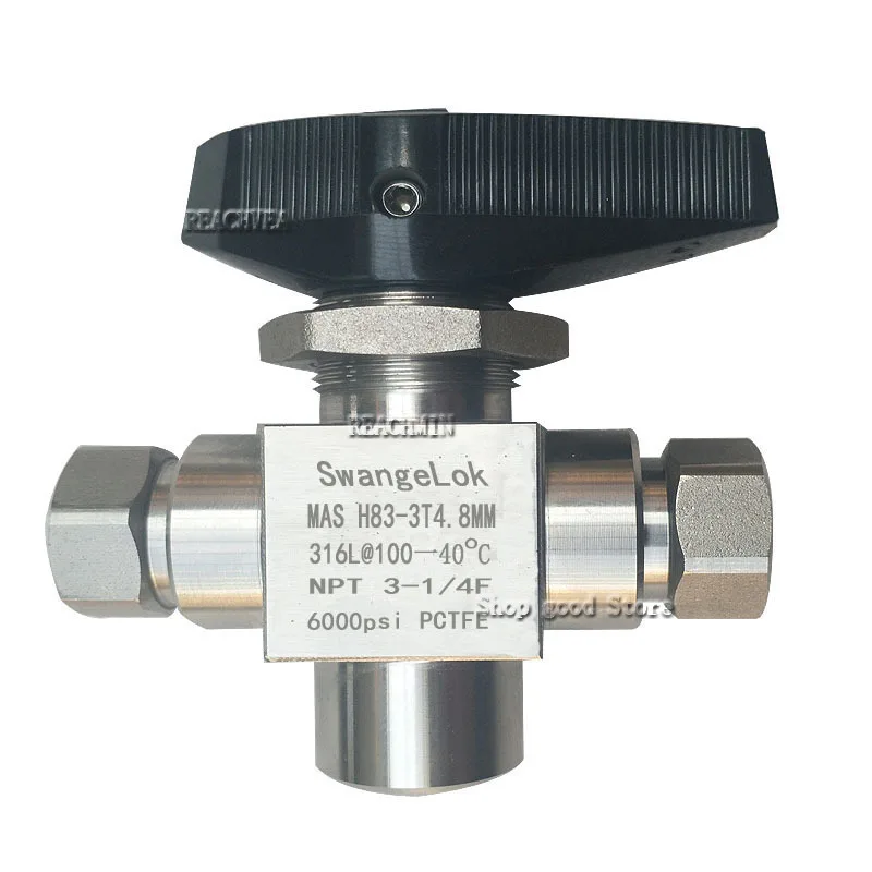 

CNG-1/4NPT 83F High Pressure Valve 304 Stainless Steel Tee 3 Ways Ball Valve for Gas Filling Station