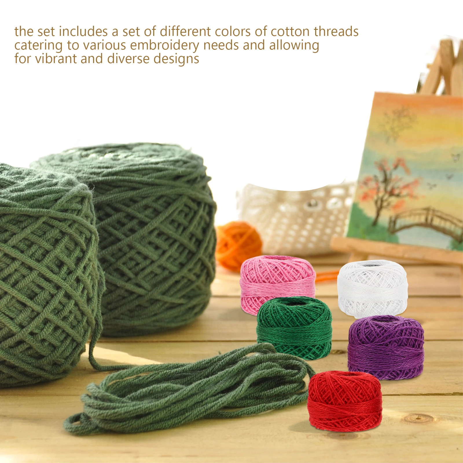 

12Pcs Colorful Cotton Threads For Embroidery Floss Set Durable Soft Diy Craft Supplies Knitting Yarn Variety Colors Bright