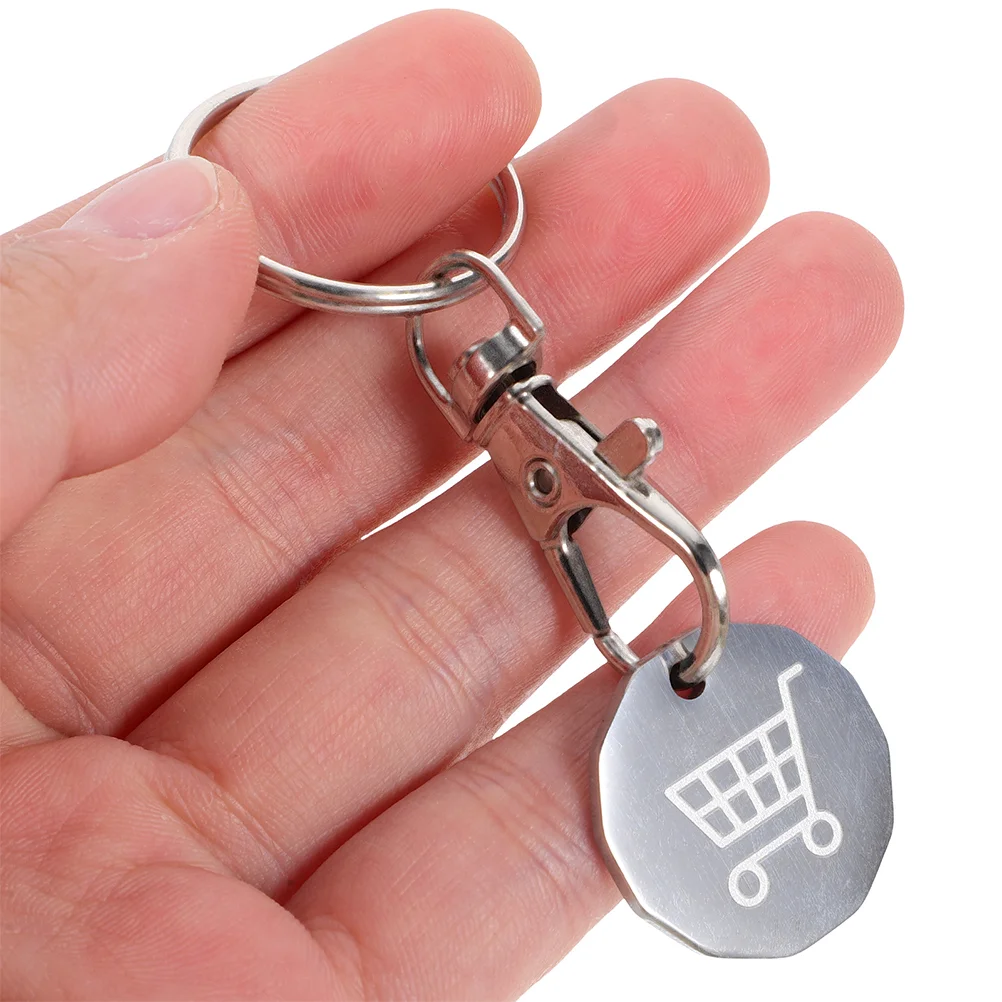 LLavero de fichas de compras, colgante de carro, Token de Metal, adornos de llavero, 6 piezas