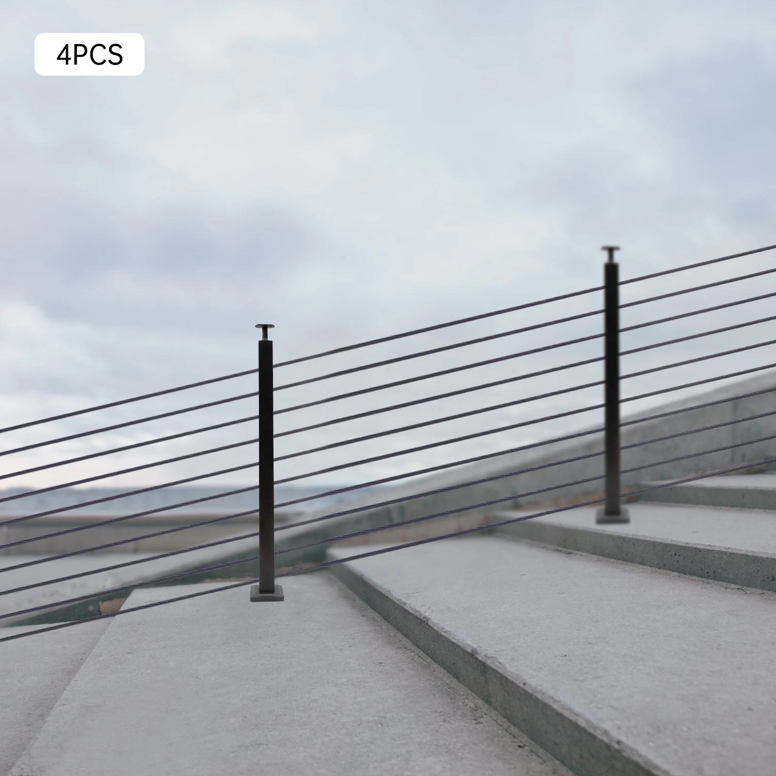 High-Quality 304 Stainless Steel Cable Railing with T-Shaped Design, Black Finish, Easy Installation, Stable and Long-Lasting