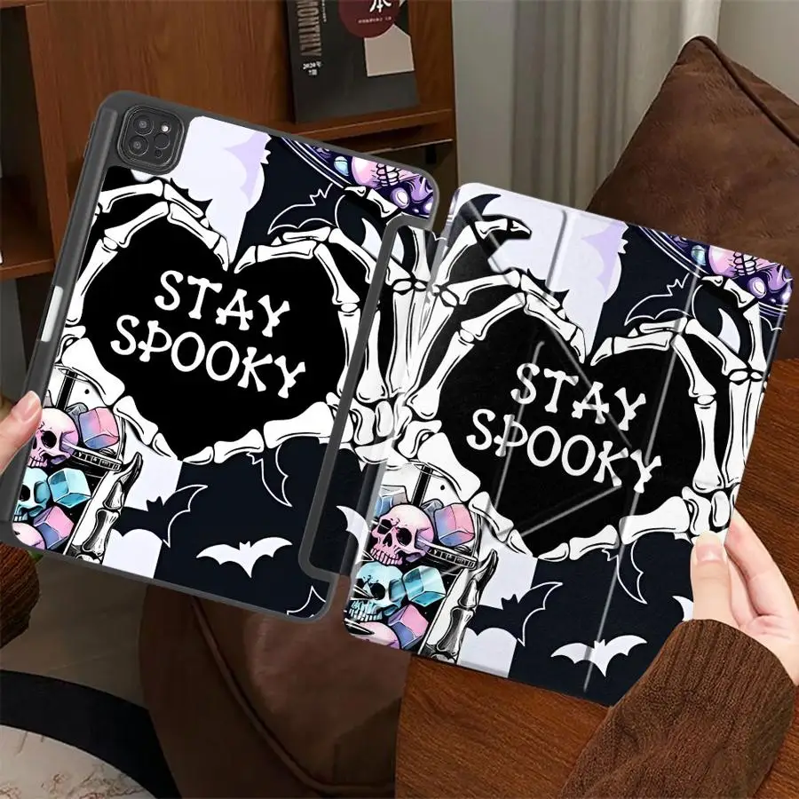 

Holder Cover Tablet Case For iPad Pro 2025 Mini 6 7 Air 4 5 M3 M2 M4 11inch Pro 11th 10th 9th 8th 7th 12.9inch Love Skeleton