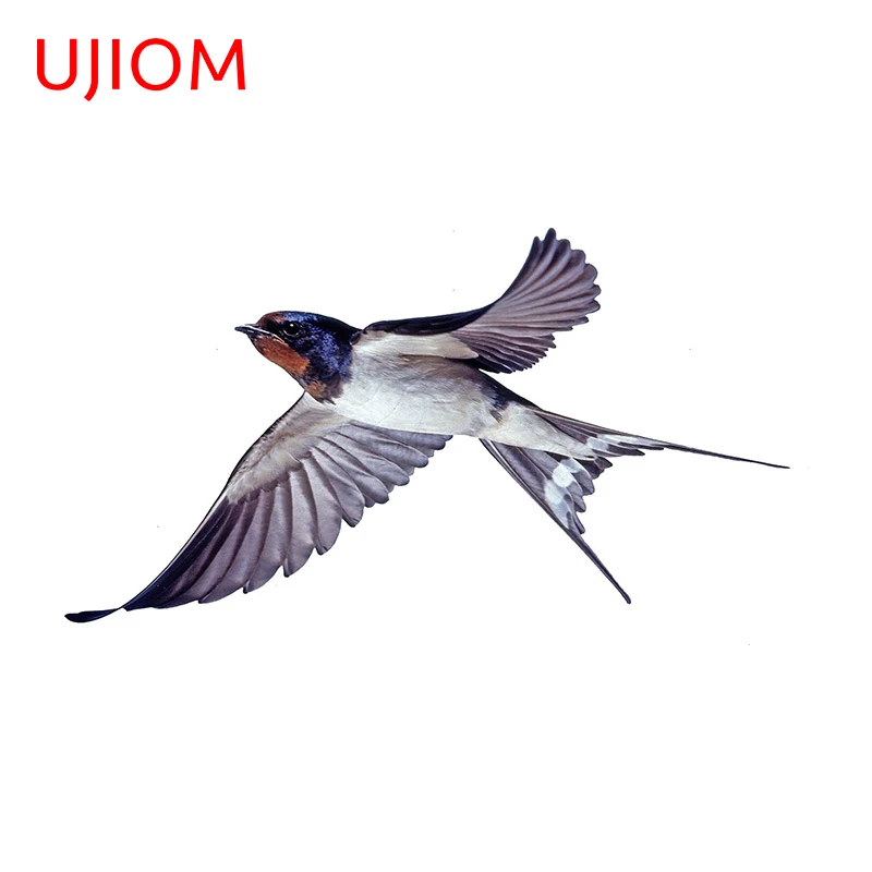 UJIOM 13cm x 7.3cm Sparrow Wall Stickers Cute Bathroom Living Room Creative Decals Sunscreen Suitcase Accessories Sticker